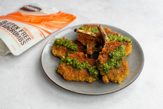 Crumbed Lamb Cutlets with Parsley Pesto