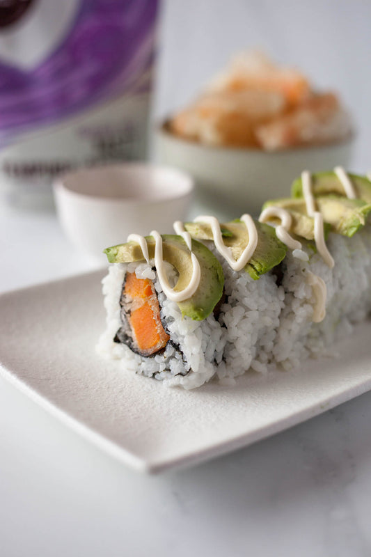 Tempura Kumara and Avocado Sushi