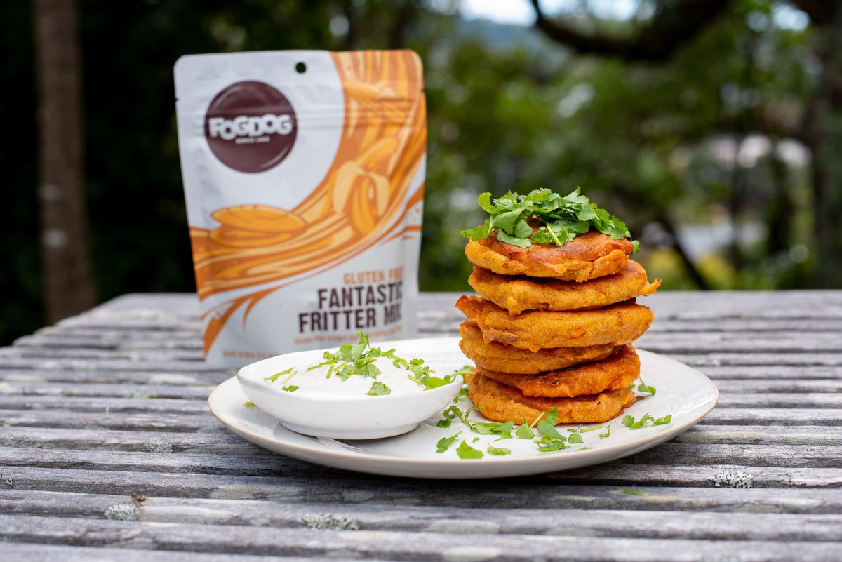 Baked Kumara Fritters with Lime Mayo – Fogdog Ltd